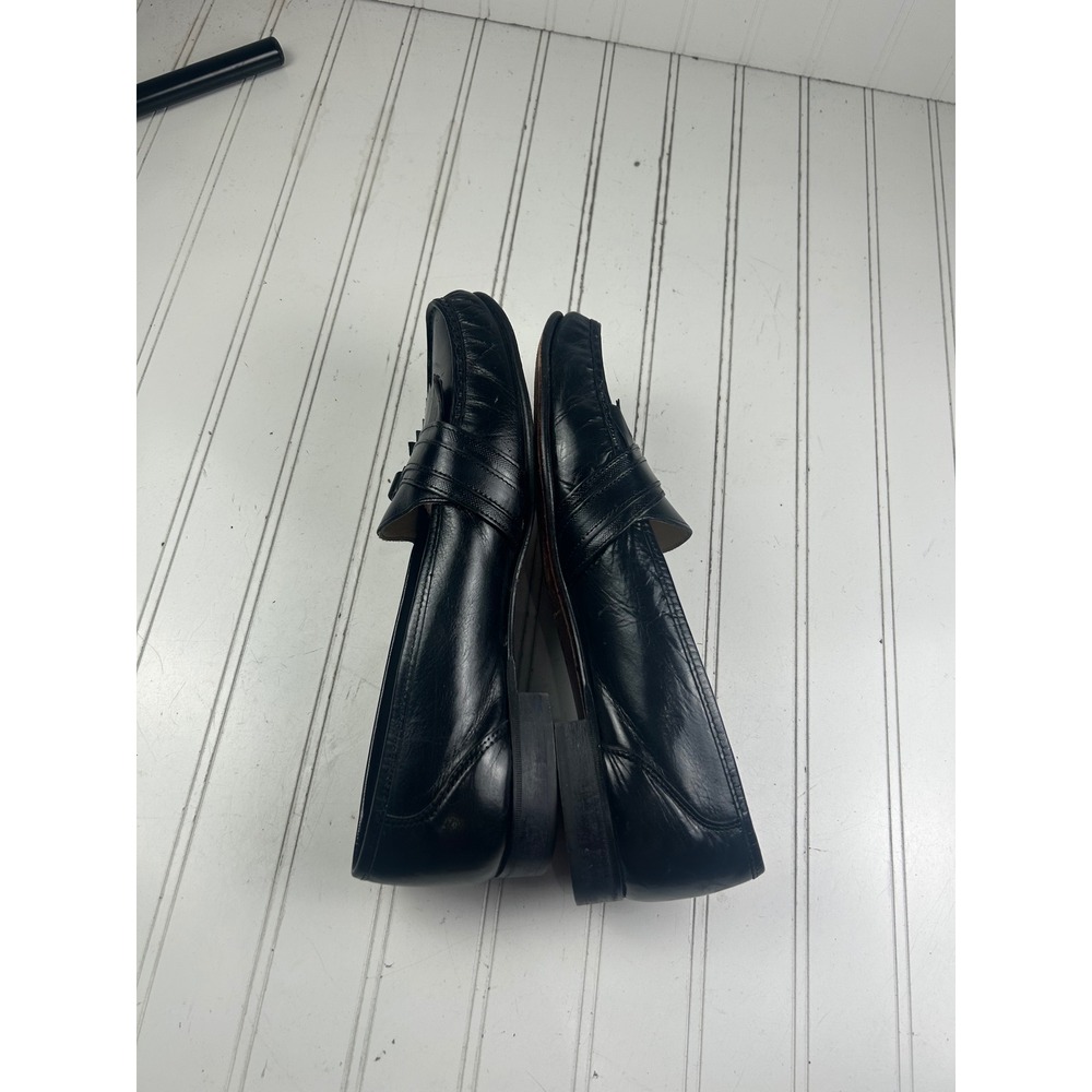 Adolfo Vintage Black Leather Kiltie Loafers Made in Italy Men's Size 11 - Picture 7 of 13